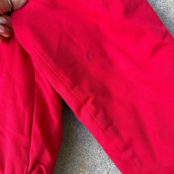 Vintage 90s Country Tuff Bright Red Canvas Duck Bomber Jacket MEDIUM - Picture 6 of 11